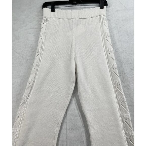 Free People Love Shack Fancy Toro Pants Size Large True White Patch Pointelle - Picture 3 of 10